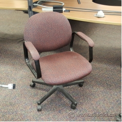 Rose Fabric Low Back Adjustable Task Chair with Arms